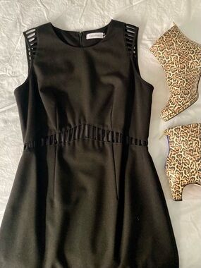 NWOT Calvin Klein Black Sleeveless Sheath Dress with Cutouts